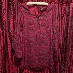 2 for 10 Paisley and floral magenta dress